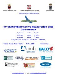 34Â° GRAN PREMIO ESTIVO MEZZOFONDO 2009 ... - Atletica Trento