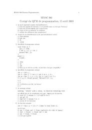 Corrigé du QCM de programmation, 15 avril 2003 - La Recherche