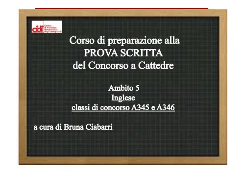 A345 e A346 - Inglese - Lez.01 - prof. Bruna Ciabarri ... - Cidi di Milano