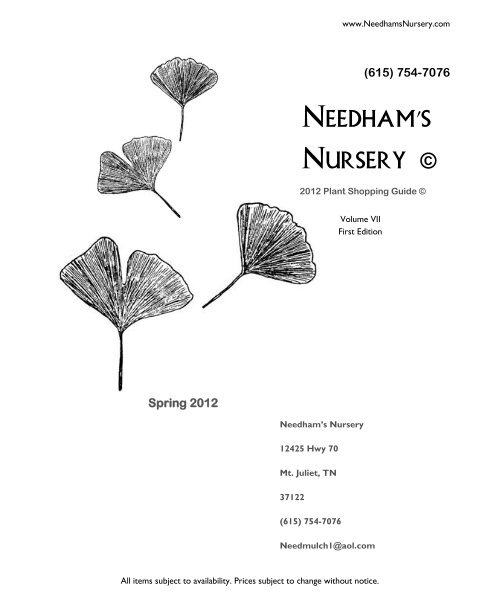 Needham's Nursery © - Needham's Nursery.com