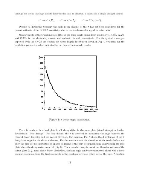 Experiment Proposal - opera - Infn