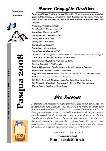 Notiziario Marzo 2008 - CAI - Sezione di Salò