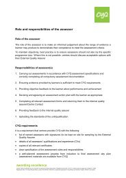 Role and Responsibilities of the Assessor Role of the ... - CYQ