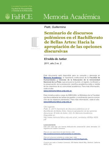 Seminario de discursos polemicos en el Bachillerato de Bellas Artes ...