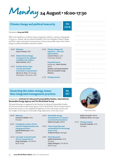 2015 World Water Week Programme