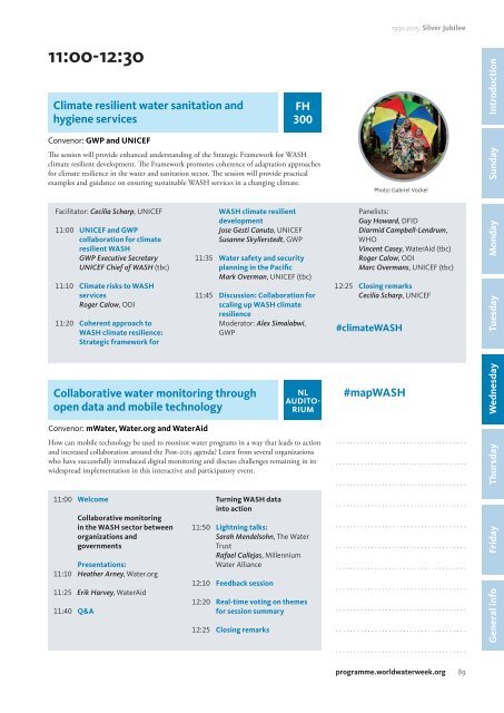 2015 World Water Week Programme