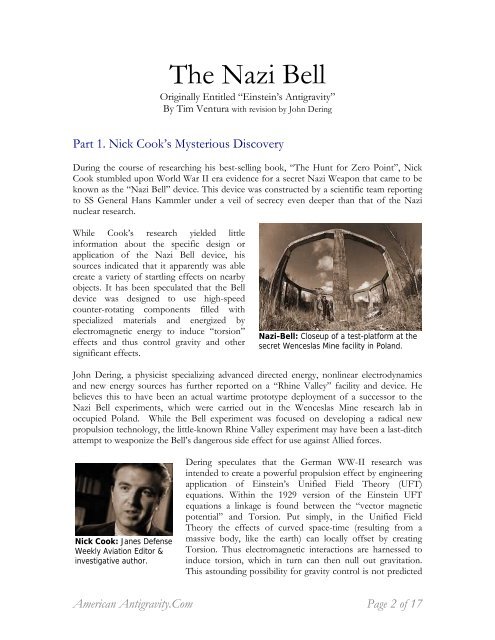 The Nazi Bell - American Antigravity