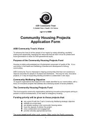 Community Housing Projects Application Form - ASB Community Trust