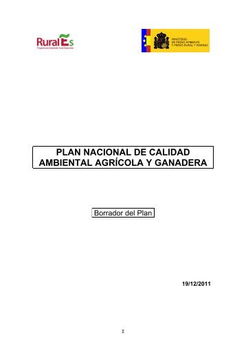 plan nacional de calidad ambiental agrÃ­cola y ganadera - Sociedad ...