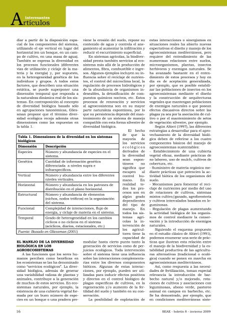 VersiÃ³n pdf del boletÃ­n - Sociedad EspaÃ±ola de Agricultura EcolÃ³gica