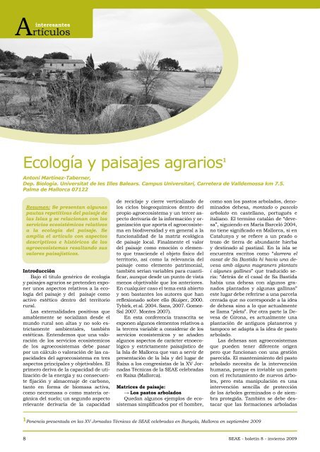 VersiÃ³n pdf del boletÃ­n - Sociedad EspaÃ±ola de Agricultura EcolÃ³gica