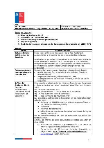 Acta Reunion - Servicio de Salud Coquimbo