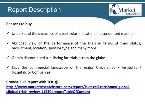 Islet Cell Carcinoma (Insulinoma) Global Clinical Trials Review 2015 Market Trends, Size, Demand, Cost, Opportunity Analysis