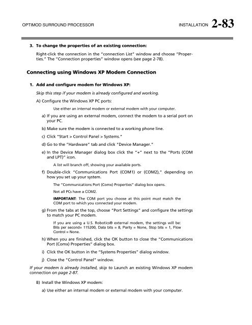 Optimod-Surround 8685 V1.0 Operating Manual - Orban