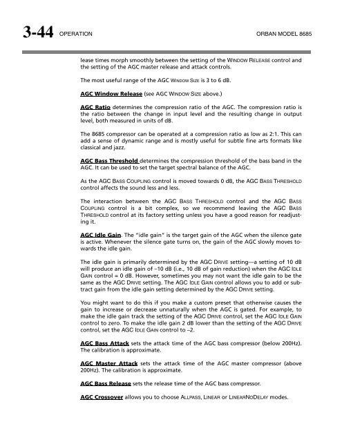 Optimod-Surround 8685 V1.0 Operating Manual - Orban