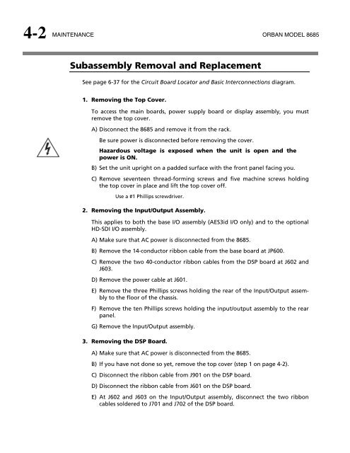 Optimod-Surround 8685 V1.0 Operating Manual - Orban