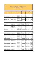Sprechstundenplan der Lehrpersonen Schuljahr 2011 ... - TFO Meran