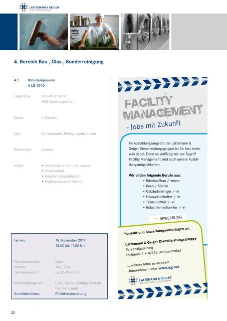 Schulungsakademie Programm 2011 - Lattemann und Geiger ...
