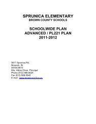 SPRUNICA ELEMENTARY - Brown County Schools