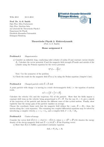 Theoretische Physik 2: Elektrodynamik Home assignment 6