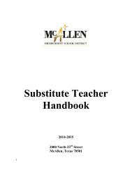 Substitute Teacher Handbook - McAllen Independent School District