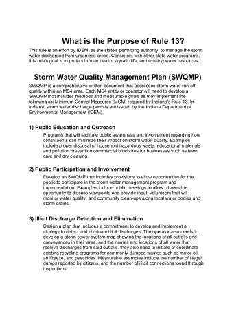 Storm Water Quality Management Plan - City of South Bend