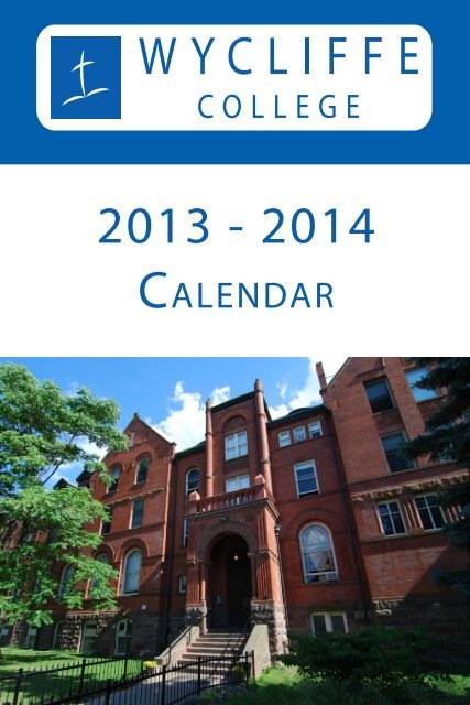 2013-2014 Academic Calendar - Wycliffe College