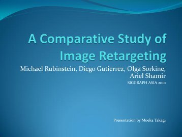 A Comparative Study of Image Retargeting - Visualization