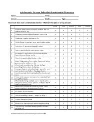 Infusionomics Personal Reflection Questionnaire-Elementary