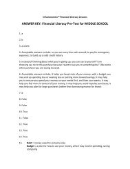 ANSWER KEY: Financial Literacy Pre-Test for ... - Infusionomics