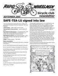 bicycle club newsletter SAFE-TEA-LU signed ... - Rapid Wheelmen