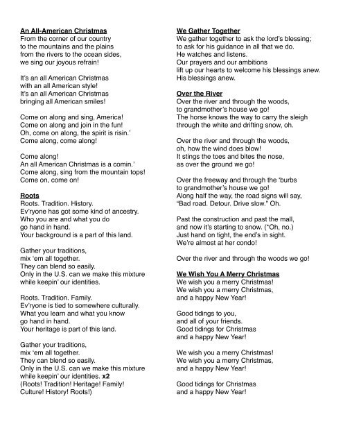 An All American Christmas Lyrics