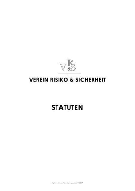 Statuten VR&S (pdf) - Verein Risiko & Sicherheit
