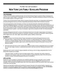 new york life family scholars program - Scholarship Management ...