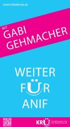Wahlprogramm Gabi Gehmacher 