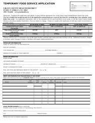 Temporary Food Service Application - Grant County Health District