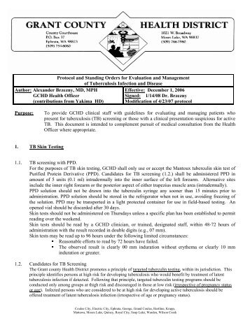 Protocol and Standing Orders for Evaluation and Management