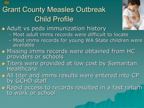 Presentation of Grant County Measles Outbreak