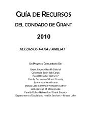 GUÃA DE RECURSOS - Grant County Health District