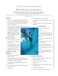 Pre-opening checklist for Pools and Spas - Grant County Health ...