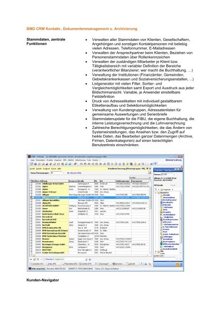 BMD CRM Kontakt-, Dokumentenmanagement u. Archivierung ...