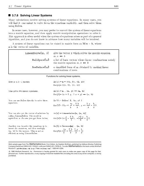 3.7.8 Solving Linear Systems