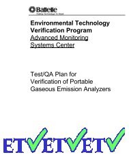 Battelle Test/QA Plan for Verification of Portable Gaseous Emission ...