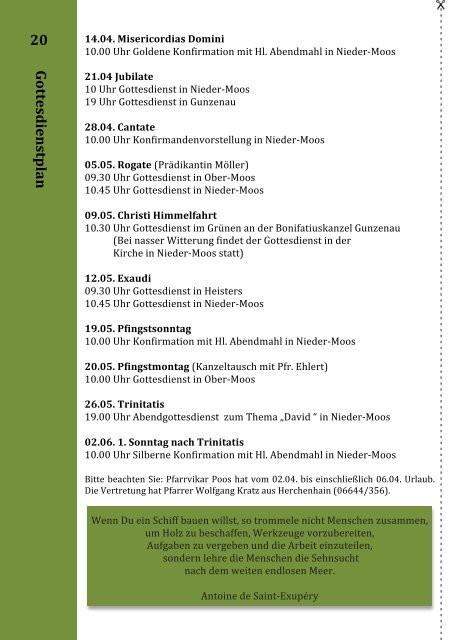 Gemeindebrief 2013-2 - Evangelische Kirchengemeinde Nieder-Moos