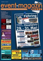Event-Magazin mit Regional-Tipp | Ausgabe 17. | Mai 2015  