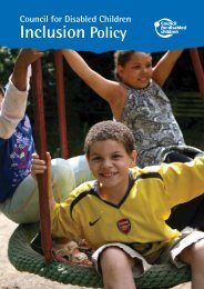 Inclusion Policy - The Council for Disabled Children