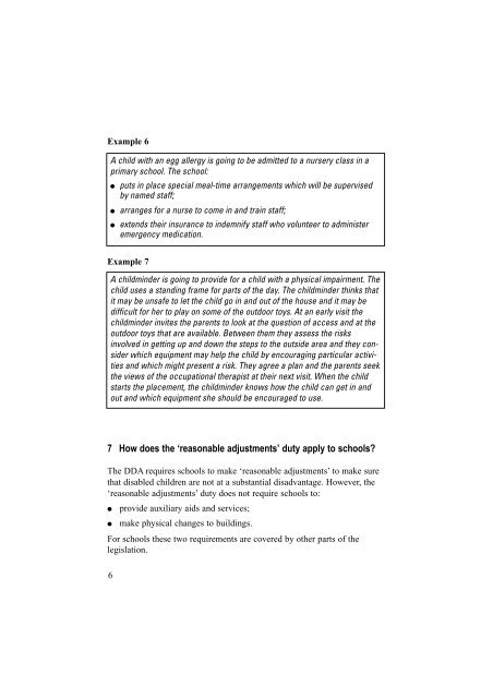 Early years and the Disability Discrimination Act 1995 What service ...