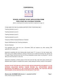 confidential school support staff application form for a post in a ...