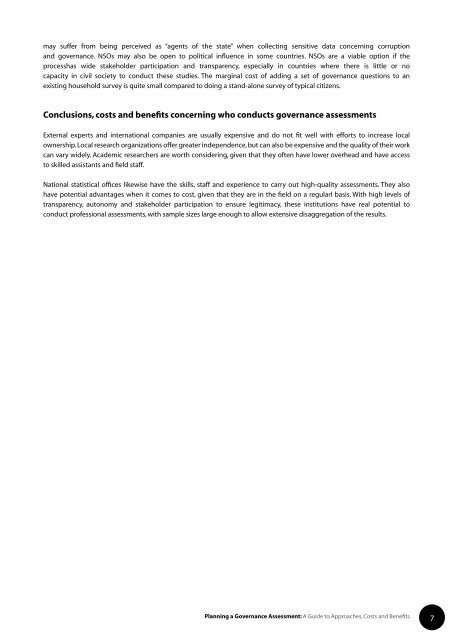 planning a governance assessment - United Nations Development ...