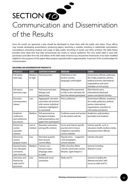 planning a governance assessment - United Nations Development ...